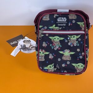 Loungefly Star Wars The Mandalorian The Child Floral Athletic Crossbody Bag
